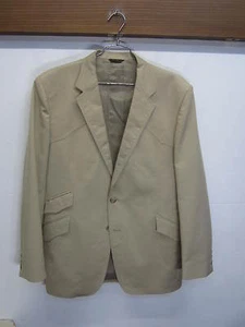 vtg 1970's Levi's Blazer Sport Coat western yoke khaki cotton two button sz 44L - Picture 1 of 7
