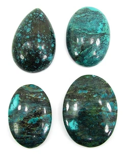 197.30 Ct Natural Tibet Turquoise Loose Gemstone Cabochon 4 Pcs Stone Lot -27449 - Picture 1 of 3