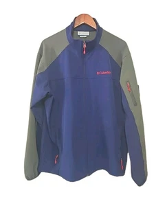 Columbia Jacket Men's Large Blue Gray Orange Outdoor Hiking Waterproof Coat - Picture 1 of 13
