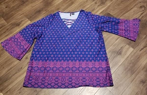 New Directions lila pink Damen Glockenärmel Shirt Damen Übergröße 3X - Bild 1 von 5