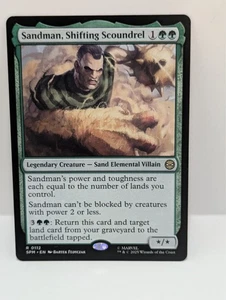 Magic The Gathering Spiderman - Sandman, Shifting Scoundrel - Raro - Criatura legendaria - SPM 112 - Imagen 1 de 2