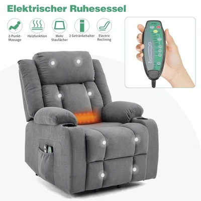 Elektrischer Relaxsessel Fernsehsessel mit Aufstehhilfe Heizung Massagesessel - Bild 1 von 4