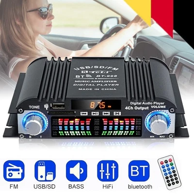 1600W Verstärker Stereo Amplifier HIFI Digital Bluetooth FM USB Vollverstärker - Bild 1 von 4