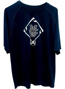 Adidas Men's Large Dark Blue Dri-Fit Short Sleeve Shirt - Picture 1 of 4