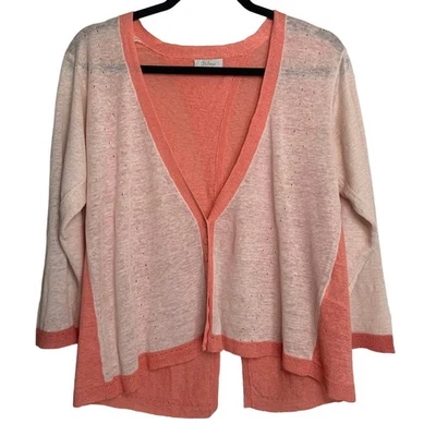 Cárdigan envolvente London lino coral/crema talla pequeña Foto 1 de 4