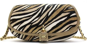 NEU MICHAEL KORS MILA Small EW Chain Sling Messenger Zebra Print Haircalf Black - Bild 1 von 11