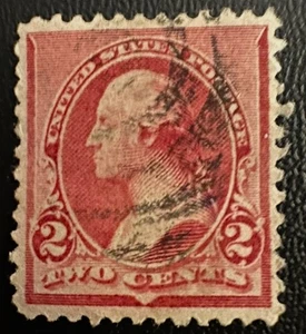 Francobollo USA #220 Usato 2¢ Emissione Carmine 1890 - Foto 1 di 2