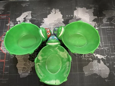 3 Vintage Tmnt Cereal Bowls - Image 1 of 2