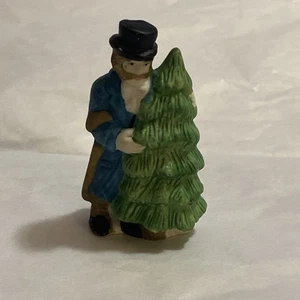 Árbol de Navidad vintage de cerámica de pueblo victoriano caballeros Navidad - Imagen 1 de 7