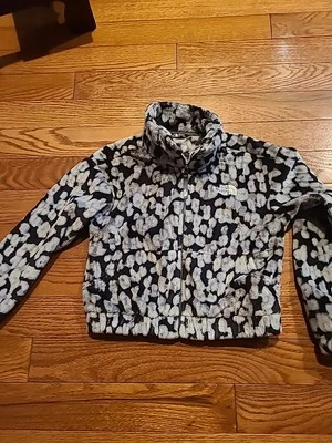 Jaqueta de lã The North Face para meninas OSOLITA zíper completo jaqueta juvenil cinza leopardo "M" - Imagem 1 de 4