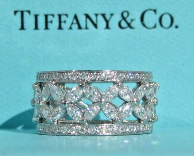 $31,500  TIFFANY & CO. VICTORIA RING 2.34 DIAMOND PLATINUM ETERNITY BAND SIZE 7 - Image 1 of 4