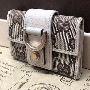 Gucci Key Case Abbey GG Canvas FN59 Authentic - Picture 1 of 14