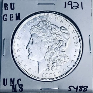 1921 BU GEM MORGAN SILVER DOLLAR UNC MS+++ US MINT RARE COIN 5488 - Bild 1 von 3