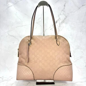 GUCCI Hand Bag Tote Purse Shima Micro GG Leather Pink Authentic - Picture 1 of 24