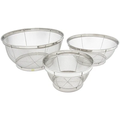 Kitchen-Rite Stainless Steel Mesh 3-Piece Colander Set - Image 1 of 4