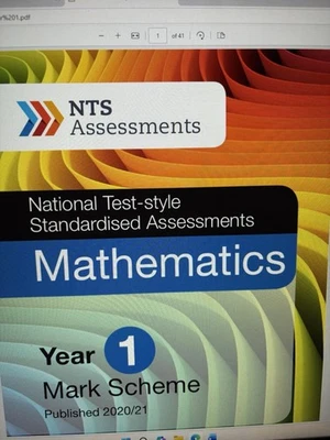 NTS Tests Maths And Reading. Mark Schemes. Years 1-5. New. - Image 1 of 4