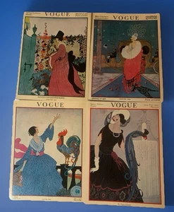 4x Copertina rivista Vogue vintage su cartone stampa moda - Foto 1 di 14