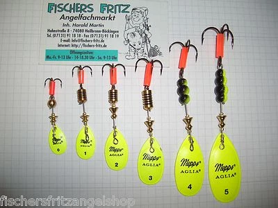 Original Mepps Spinner Aglia gelb / chartreuse Kunstköder Angelköder Blinker