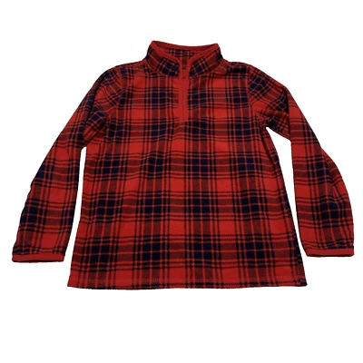 Pullover Oshkosh de lana suave para niños talla 10/10A rojo negro a cuadros 1/4 cremallera frontal superior Foto 1 de 4