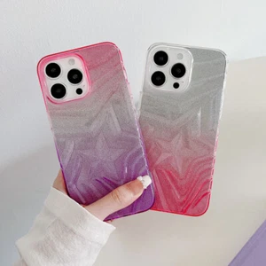 Anti Scratch Star Clear For iPhone 15 14 13 Pro Max Silicone Glitter Case Cove - Picture 1 of 13
