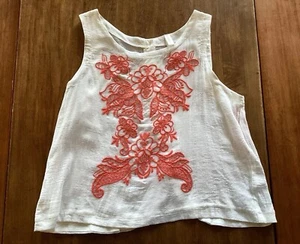 NEU Xhilaration Boho weiß bestickt ärmellos Tank Top, Größe Medium Neu mit Etikett - Bild 1 von 5