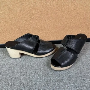 Kelsi Dagger Brooklyn Women's Leather Clog Wood Platform Heeled Sandal 9.5 - Picture 1 of 7