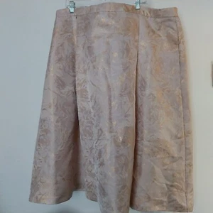 Joanna Hope Size 28 Skirt Flare Full Rose Gold Nude Metallic Bold Flower - Picture 1 of 3
