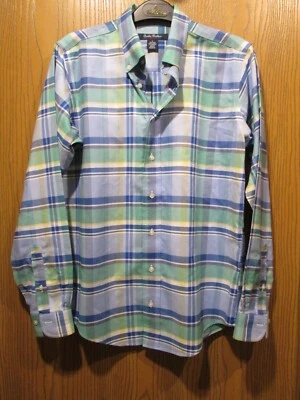 Camisa Brooks Bothers Niños Azul Verde Amarillo A Cuadros Abotonada Manga Larga L NUEVA Foto 1 de 4