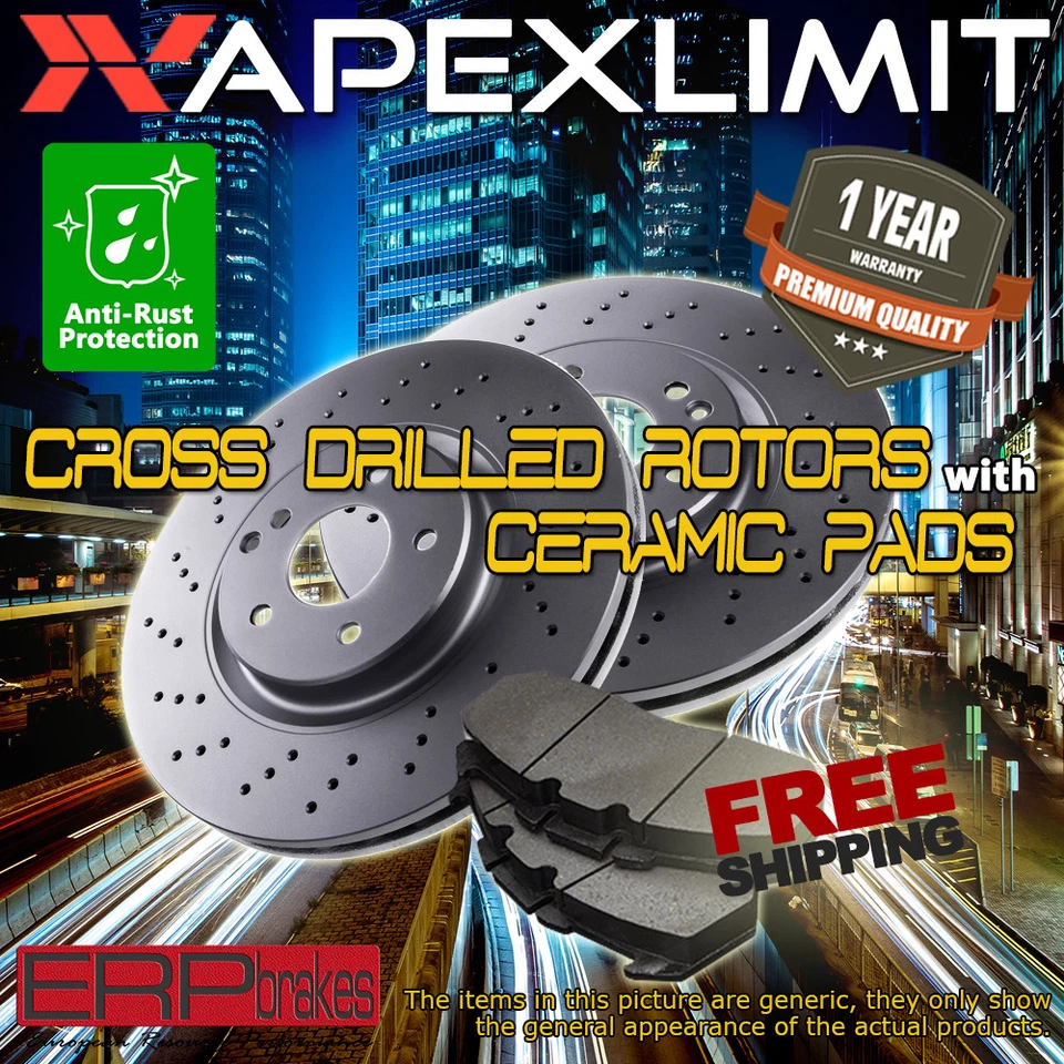 FRONT Cross Drill Rotors & Ceramic Pads for 1994-1996 Buick Park Avenue - Image 1 of 1