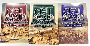 Vintage The Civil War A Narrative Complete 3 Volume 1986 Box Set Shelby Foote - Picture 1 of 17