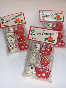 Vintage 1980's Santas Favorites Christmas ornaments NOS Shoe House Train  x 18 - Picture 1 of 15