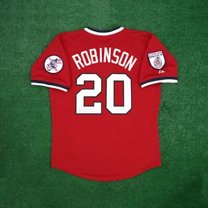 Frank Robinson 1976 Cleveland Indians Cooperstown Camiseta Roja Masculina con Parche - Imagen 1 de 8