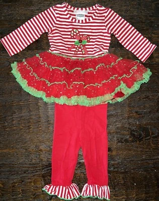Christmas Outfit Girl’s Size 6-9 Months (2 Pieces) Shirt & Pants Bonnie Jean - Image 1 of 4