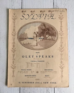 Sylvia Song von Oley Speaks, Chorversionen, Klavier, 1914 Vintage Noten - Bild 1 von 4