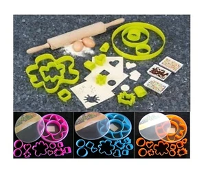 Juego de cortadores de galletas en caja de almacenamiento 13 piezas formas galletas herramientas de hornear pastelería - Imagen 1 de 17