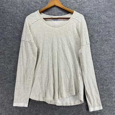 Columbia Camiseta Mujer L Grande Gris Rayas Manga Larga Cuello Redondo Algodón Informal Foto 1 de 4