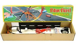 Vintage 1970's BlueBird VertiBird Air Police Helicopter Complete w/Box Works NM