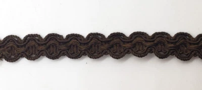 Dark Brown Upholstery Brain scalloped trim 3yards x 3/4" twisted double edged VT - Image 1 of 3