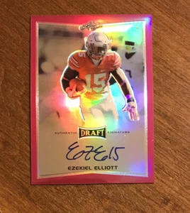 Ezekiel Elliott 2016 Leaf Draft Pink Rookie Auto BA-EE2 Dallas Cowboys 4/20 RC - Picture 1 of 7