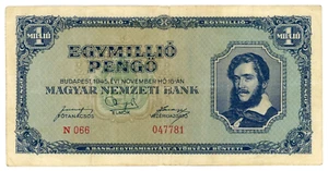 Hungría... P-122... 1 millón de Pengo... 1945... (~): *En muy buen estado*.😉 - Imagen 1 de 2