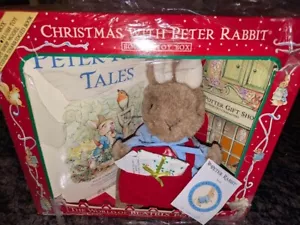 Christmas with Peter Rabbit Book and Plush Toy Gift Set 1991-Vintage - Picture 1 of 4