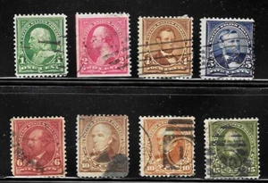 US Scott #279, 279B, 280, 281, 282, 282C, 283, 284, Lot 8 Used 1-15 cent, wmkd - Picture 1 of 2