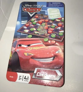 DISNEY PIXAR CARS RACING SERIES CHECKERS SET TIN CASE NEW - Picture 1 of 6