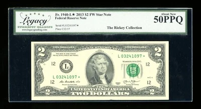 DBR 2013 $2 FRN San Francisco STAR Fr. 1940-L* Legacy AU-50 PPQ Ser # L03241097* - Image 1 of 2
