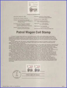 USA8 #2258 U/A PÁGINA DE RECUERDO FDC STR2 Patrol Wagon - Imagen 1 de 1