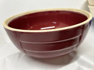 Hall China Pottery Hotpoint Maroon Vintage 7 3/4" Refrigerator Dish 1930s Bowl - Picture 1 of 8