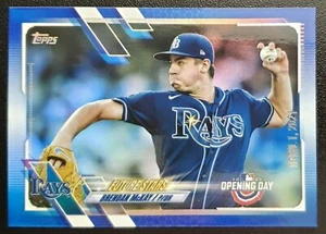 Tarjeta P Topps 2021 Opening Day Brendan McKay Blue Parallel Tampa Bay Rays #115 - Imagen 1 de 2