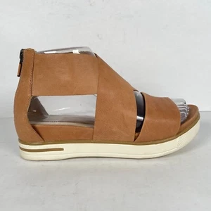 Sandalias deportivas de plataforma Eileen Fisher para mujer talla 6 cuero tostado zapatos con cremallera trasera - Imagen 1 de 9