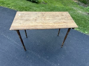 Antique Wood Folding Sewing Table with Yardstick Top 36” X 18” X 25” Tall - Picture 1 of 9
