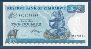 Zimbabwe 2 Dollars, 1983, P 1b, UNC - Picture 1 of 2